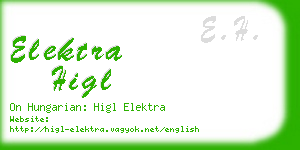 elektra higl business card